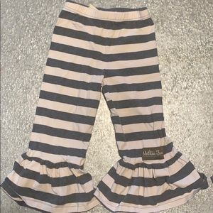 Grey and Cream Matilda Jane ruffle pants